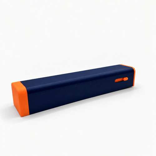 Navy and orange 7-day pill organizer